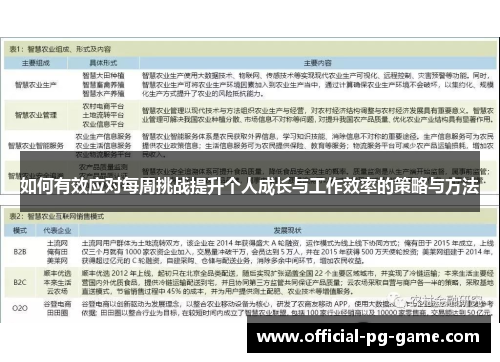如何有效应对每周挑战提升个人成长与工作效率的策略与方法